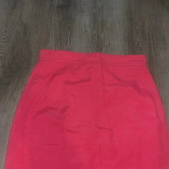 New nwt Ann Taylor Linen Blend Seamed Pencil Skirt 8 petite hot pink - Picture 3 of 7